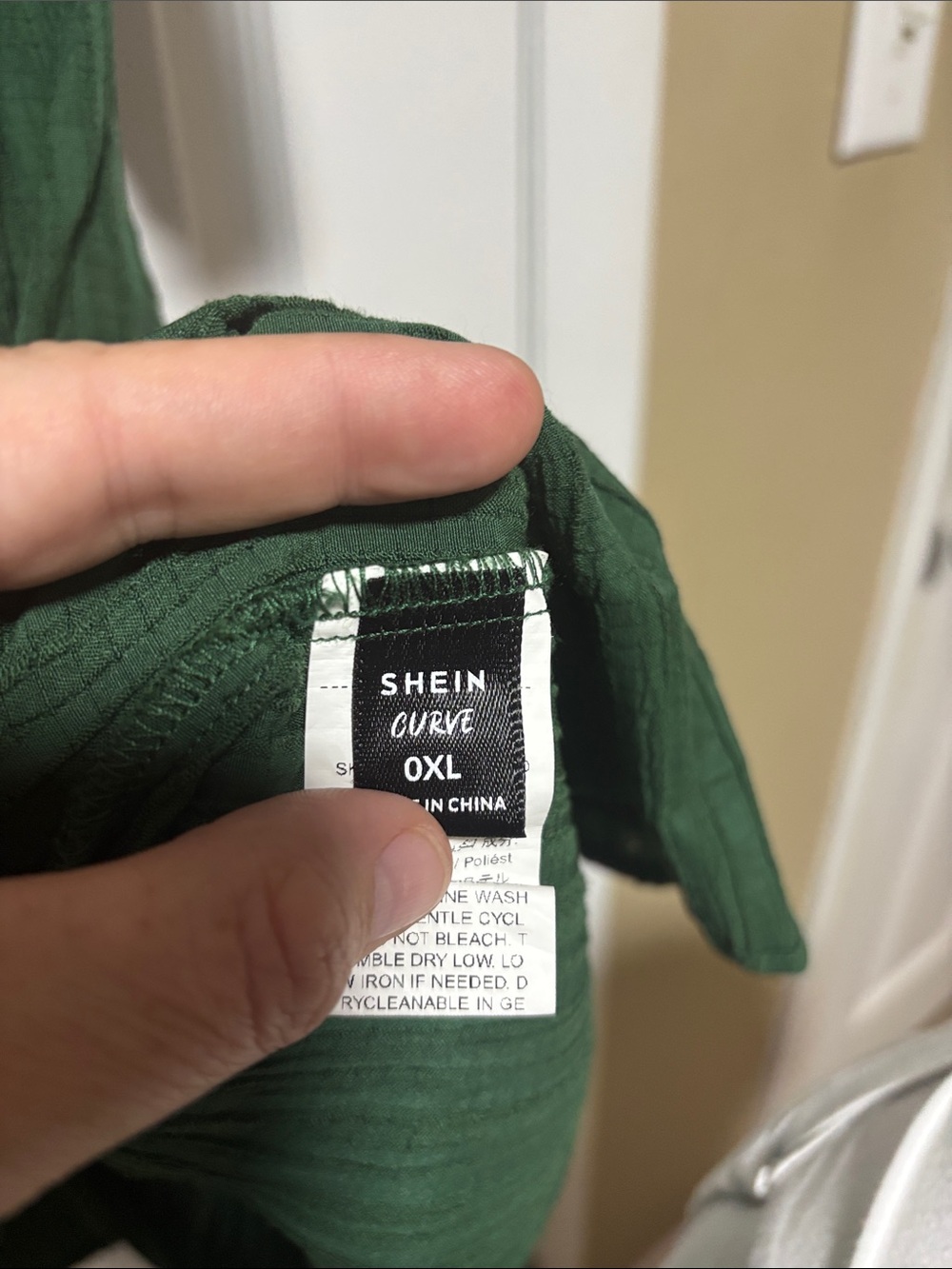 SHEIN Green Button-Front Tiered Midi Dress - Picture 2 of 4